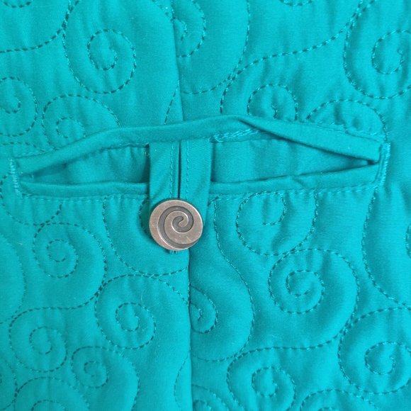 Brunswick Square Women's Teal Vest XL Full Zip Swirl Design - Picture 3 of 6